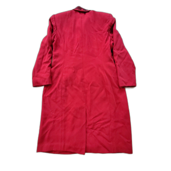 KASPER FOR A.S.L. Red Long Embroidered Jacket Dress Vintage 90s 14P GUC - Picture 2 of 13